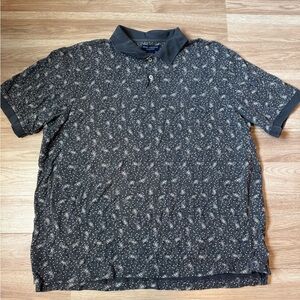 Daniel Cremieux Black Paisley Polo Shirt